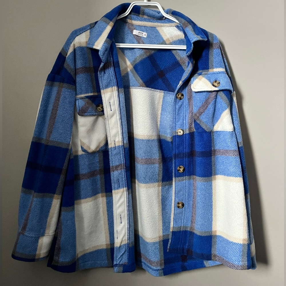 Ardene fleece shacket/button up